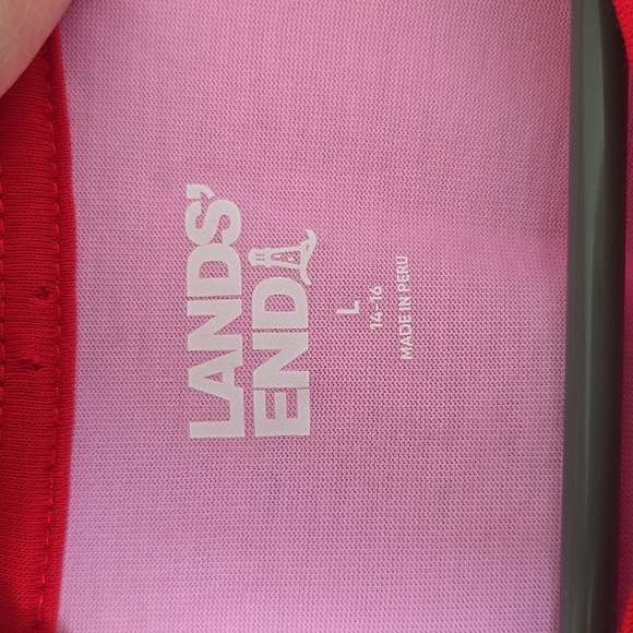 Lands End Pink Tee Size Large - Picture 4 of 5